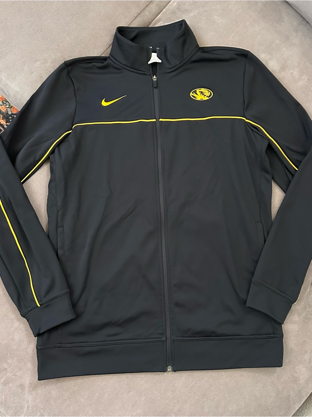 Nike Dri fit Missouri Mizzou Tigers Full Zip Track Jacket Size Large Tall LT